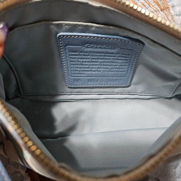 2004 Vintage y2k Coach Demi Shoulder Bag in Blue Optic Signature Monogram Purse - Picture 7 of 7